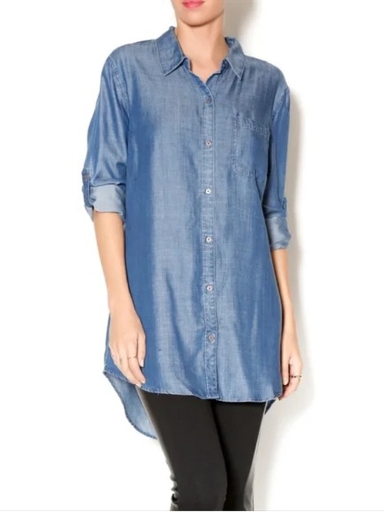 Liverpool Tops - Liverpool Ponderosa Chambray Top